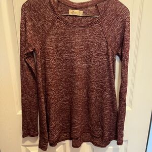 Heather Burgundy Long Sleeve Top